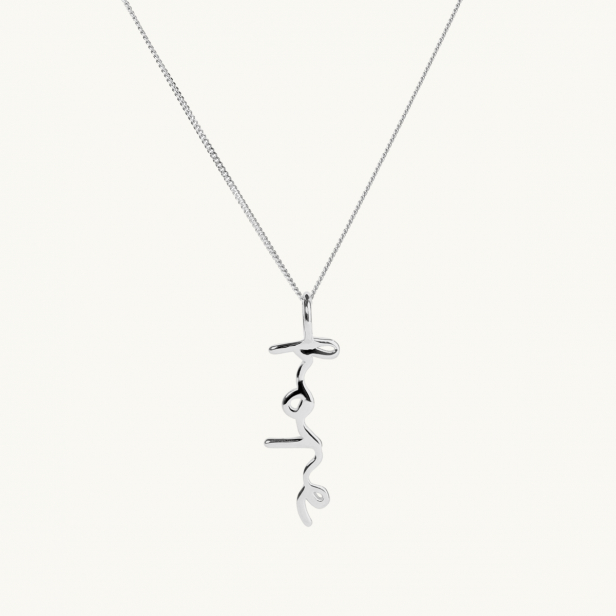 a piece of jewelry that says hope in sterling silver