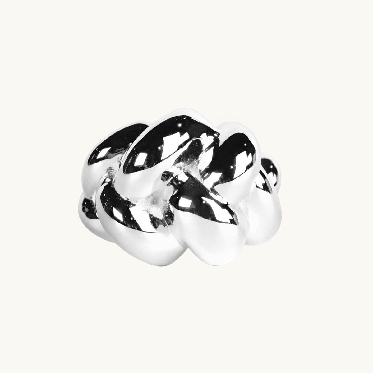A braided ring in sterling silver.